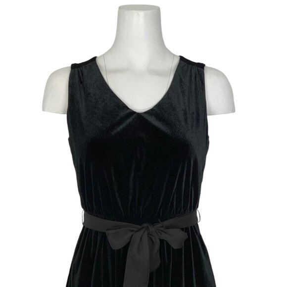 Draper James RSVP Velvet Bow Back Dress XS Black Sleeveless Belted Mini Kohls - Picture 4 of 12